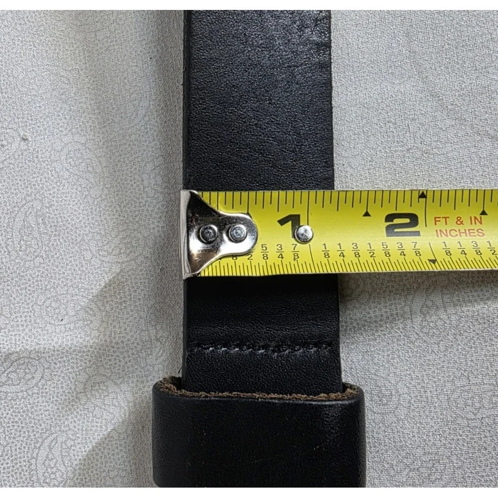 Duluth Trading Mens Belt Black Leather 48 USA Made‎ Imported Material Staple